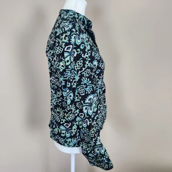 Charter Club Women's Jacket Size P/S Floral Green - Picture 7 of 13